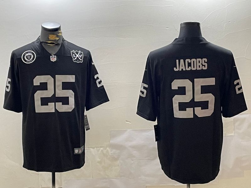 Men Oakland Raiders #25 Jacobs Black Second generation 2024 Nike Limited NFL Jersey style 4